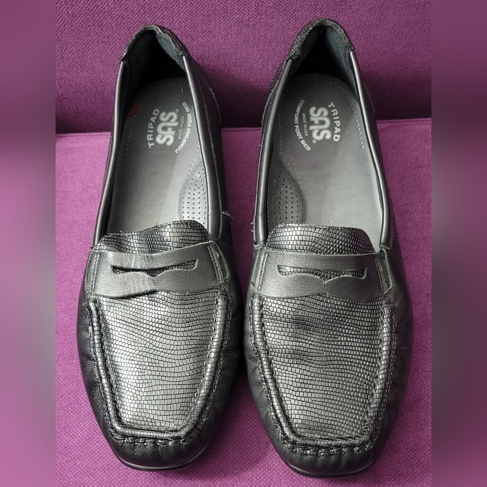 SAS Penny J Slip On Loafers Black US Women Size 10WW